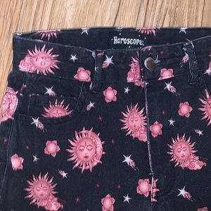 Dolls Kill Patterned Black Jeans